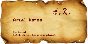 Antal Karsa névjegykártya